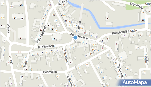 Jasień, Plac Wolności, 19, mapa Jasień