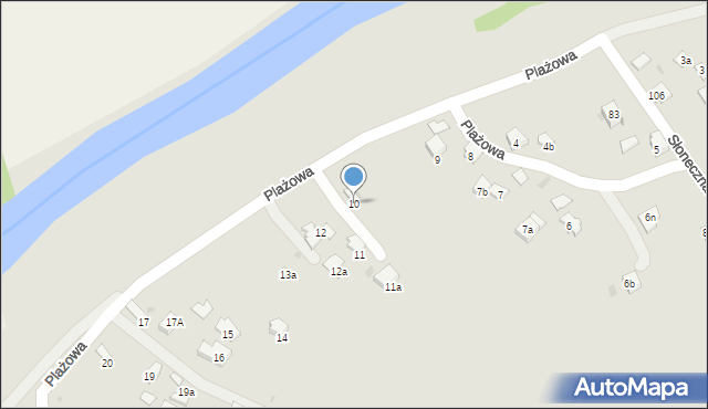 Jasło, Plażowa, 10, mapa Jasła