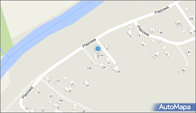 Jasło, Plażowa, 12, mapa Jasła