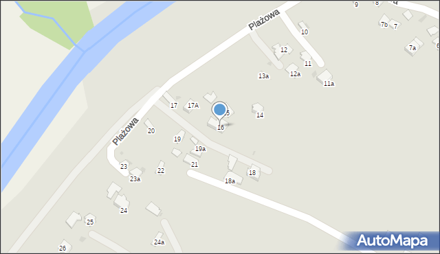 Jasło, Plażowa, 16, mapa Jasła