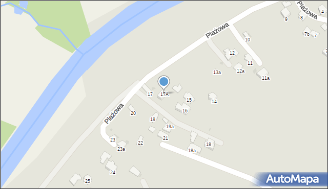 Jasło, Plażowa, 17A, mapa Jasła