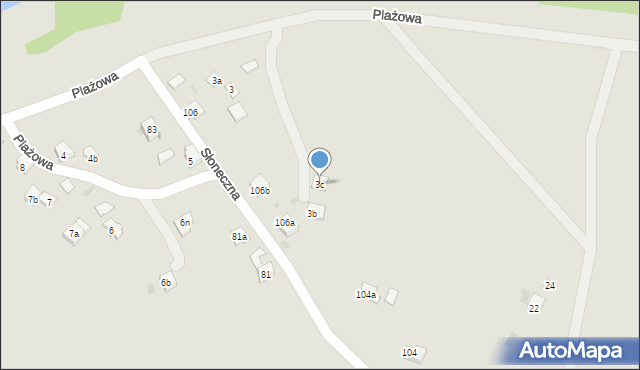 Jasło, Plażowa, 3c, mapa Jasła