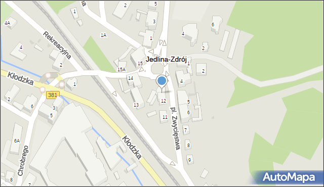 Jedlina-Zdrój, Plac Zwycięstwa, 12A, mapa Jedlina-Zdrój