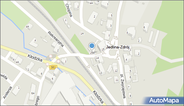 Jedlina-Zdrój, Plac Zwycięstwa, 15A, mapa Jedlina-Zdrój