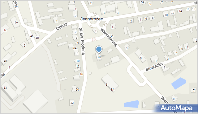 Jednorożec, Plac św. Floriana, 1A, mapa Jednorożec