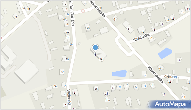 Jednorożec, Plac św. Floriana, 3, mapa Jednorożec