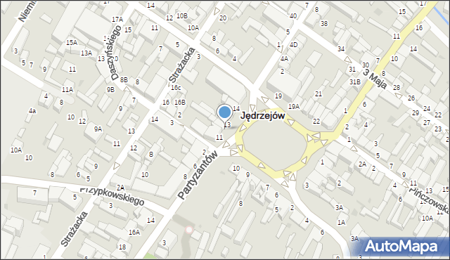Jędrzejów, Plac Kościuszki Tadeusza, gen., 12, mapa Jędrzejów