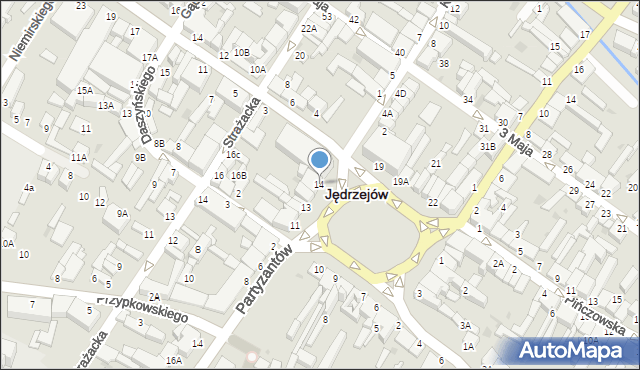 Jędrzejów, Plac Kościuszki Tadeusza, gen., 14, mapa Jędrzejów
