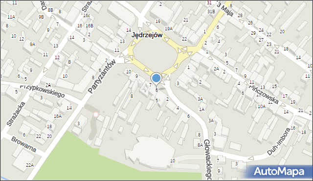 Jędrzejów, Plac Kościuszki Tadeusza, gen., 6, mapa Jędrzejów