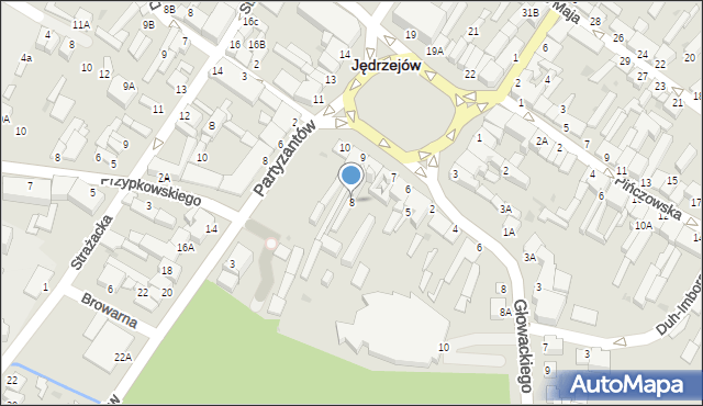 Jędrzejów, Plac Kościuszki Tadeusza, gen., 8, mapa Jędrzejów