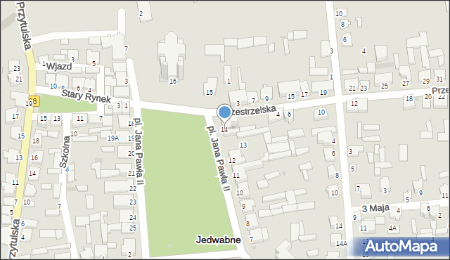 Jedwabne, Plac Jana Pawła II, 14, mapa Jedwabne