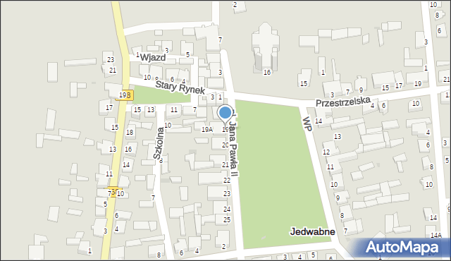 Jedwabne, Plac Jana Pawła II, 19, mapa Jedwabne
