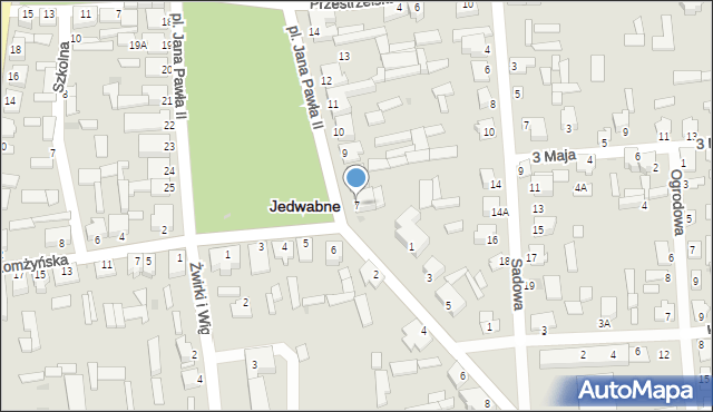 Jedwabne, Plac Jana Pawła II, 7, mapa Jedwabne