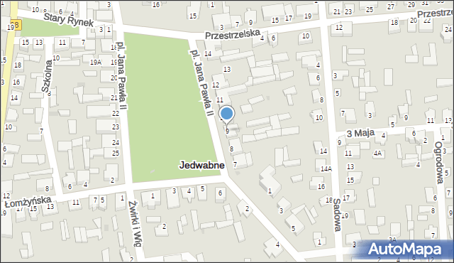 Jedwabne, Plac Jana Pawła II, 9, mapa Jedwabne