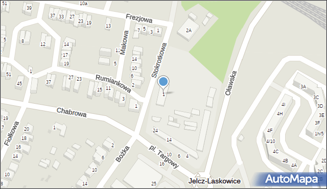 Jelcz-Laskowice, Plac Targowy, 1, mapa Jelcz-Laskowice