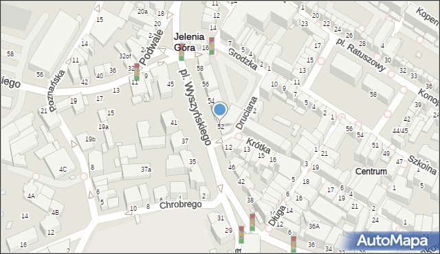 Jelenia Góra, Plac Wyszyńskiego Stefana, ks. kard., 52, mapa Jelenia Góra