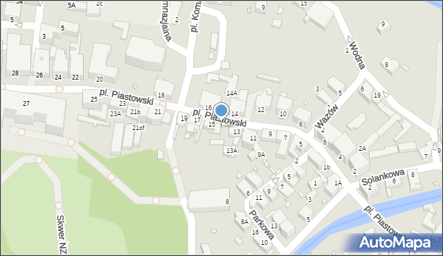 Jelenia Góra, Plac Piastowski, 15B, mapa Jelenia Góra