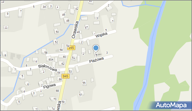 Jeleśnia, Plażowa, 5, mapa Jeleśnia