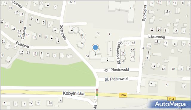 Jerzykowo, Plac Piastowski, 1, mapa Jerzykowo