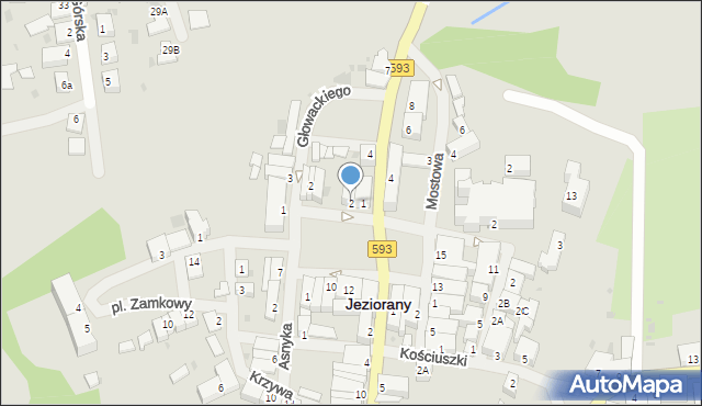 Jeziorany, Plac Jedności Narodowej, 2, mapa Jeziorany