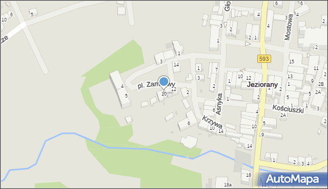 Jeziorany, Plac Zamkowy, 10, mapa Jeziorany