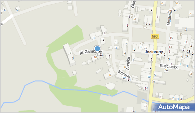 Jeziorany, Plac Zamkowy, 11, mapa Jeziorany