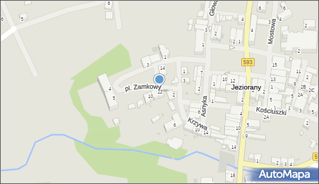 Jeziorany, Plac Zamkowy, 12, mapa Jeziorany