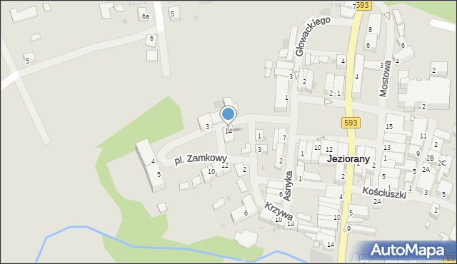 Jeziorany, Plac Zamkowy, 14, mapa Jeziorany