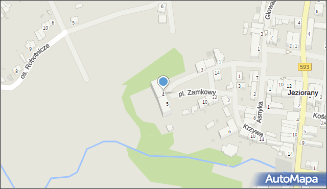 Jeziorany, Plac Zamkowy, 4, mapa Jeziorany