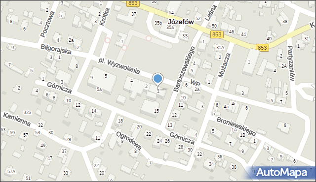 Józefów, Plac Wyzwolenia, 1, mapa Józefów