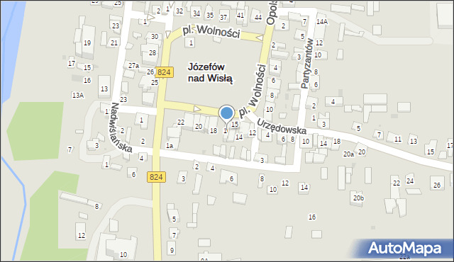 Józefów nad Wisłą, Plac Wolności, 16, mapa Józefów nad Wisłą