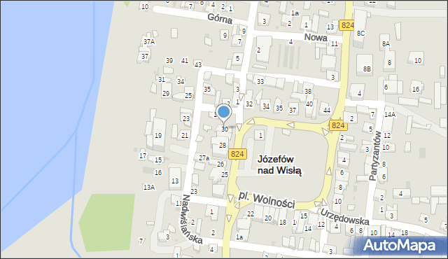 Józefów nad Wisłą, Plac Wolności, 30, mapa Józefów nad Wisłą