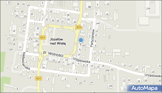 Józefów nad Wisłą, Plac Wolności, 7, mapa Józefów nad Wisłą