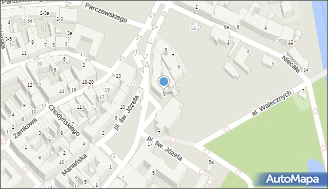 Kalisz, Plac Jana Pawła II, 3, mapa Kalisza