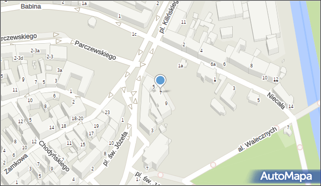 Kalisz, Plac Jana Pawła II, 7, mapa Kalisza