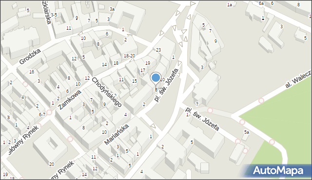 Kalisz, Plac św. Józefa, 8, mapa Kalisza