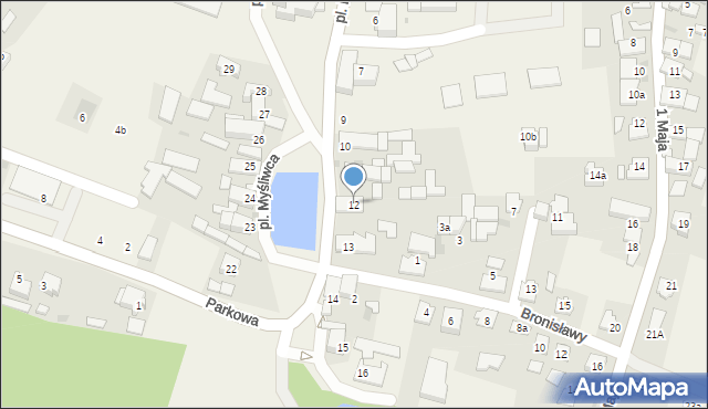 Kamień Śląski, Plac Myśliwca, 12, mapa Kamień Śląski