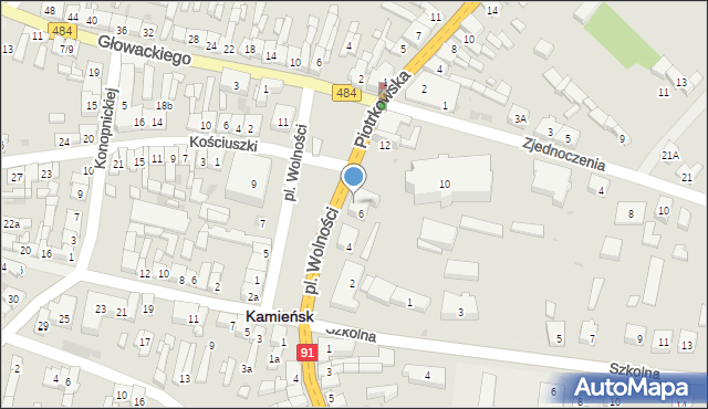 Kamieńsk, Plac Wolności, 6/8, mapa Kamieńsk