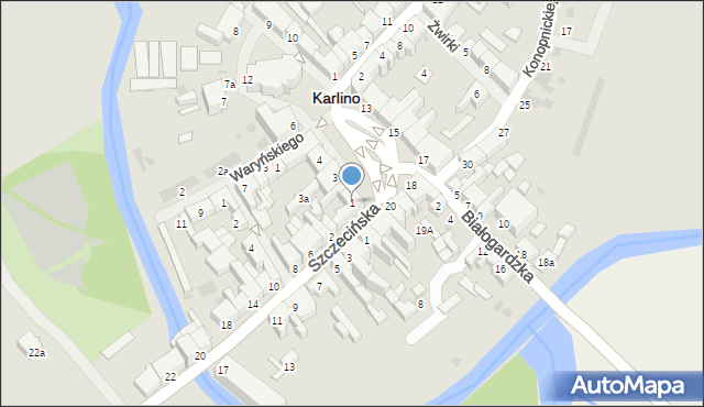Karlino, Plac Jana Pawła II, 1, mapa Karlino