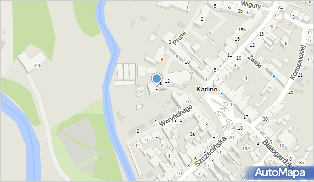 Karlino, Plac Jana Pawła II, 7, mapa Karlino
