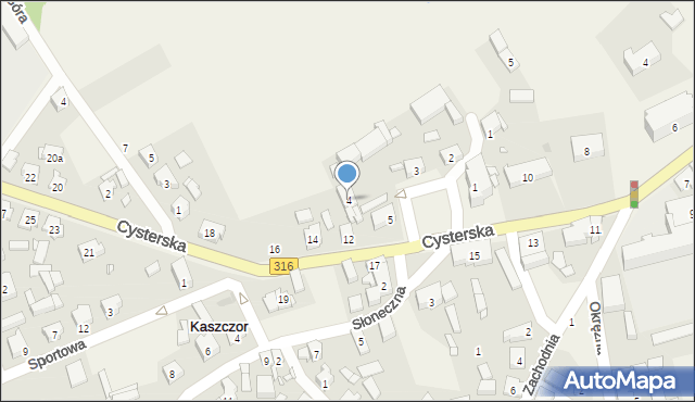 Kaszczor, Plac Wolności, 4, mapa Kaszczor