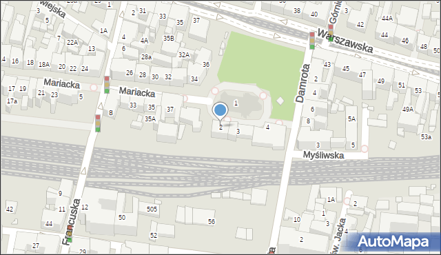 Katowice, Plac Szramka Emila, ks., 2, mapa Katowic