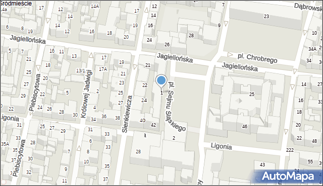Katowice, Plac Sejmu Śląskiego, 1, mapa Katowic