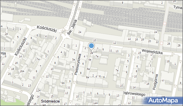 Katowice, Plebiscytowa, 2a, mapa Katowic