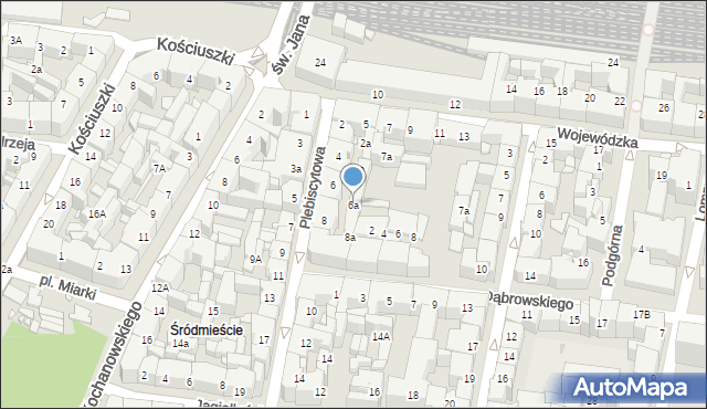 Katowice, Plebiscytowa, 6a, mapa Katowic