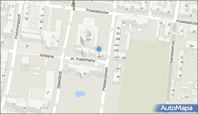 Katowice, Plebiscytowa, 49, mapa Katowic