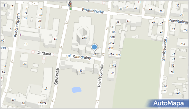 Katowice, Plebiscytowa, 49, mapa Katowic