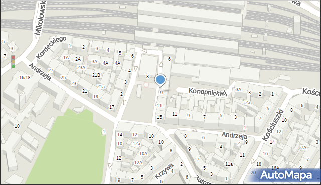 Katowice, Plac Oddziałów Młodzieży Powstańczej, 9, mapa Katowic