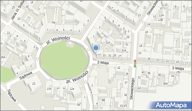 Katowice, Plac Wolności, 1, mapa Katowic