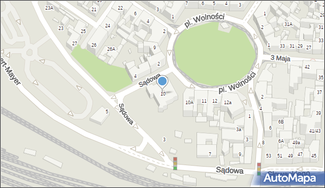 Katowice, Plac Wolności, 10, mapa Katowic